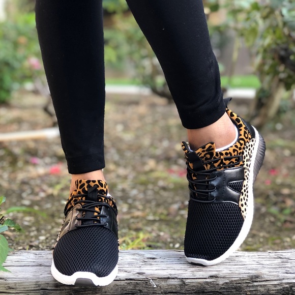 black cheetah sneakers